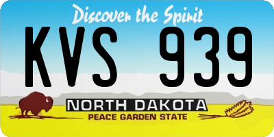 ND license plate KVS939