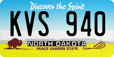 ND license plate KVS940