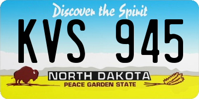 ND license plate KVS945