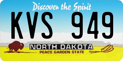 ND license plate KVS949