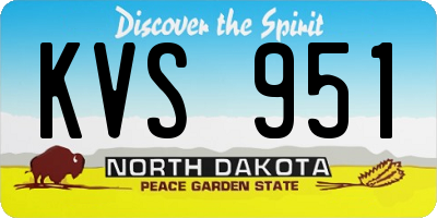 ND license plate KVS951
