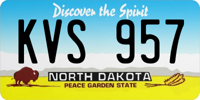 ND license plate KVS957