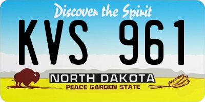 ND license plate KVS961