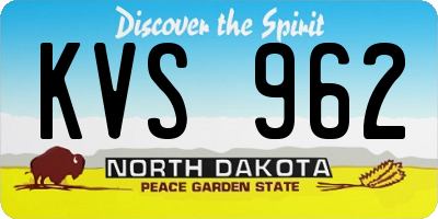 ND license plate KVS962