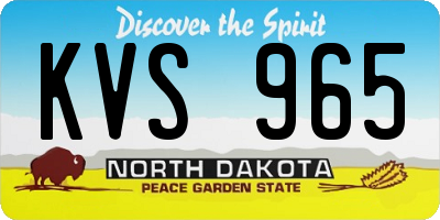 ND license plate KVS965