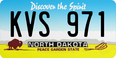 ND license plate KVS971
