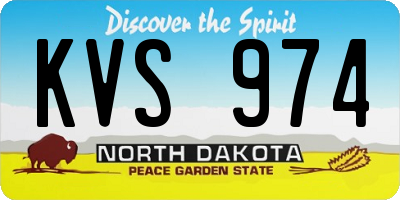 ND license plate KVS974