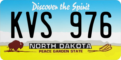 ND license plate KVS976