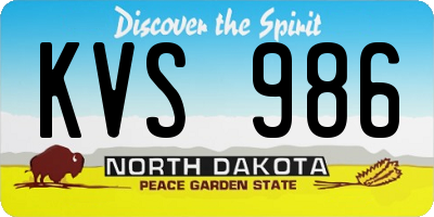 ND license plate KVS986