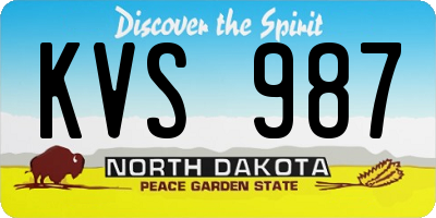 ND license plate KVS987