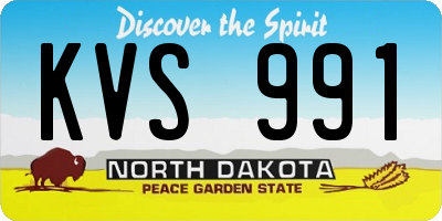 ND license plate KVS991