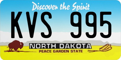 ND license plate KVS995