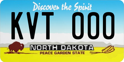 ND license plate KVT000