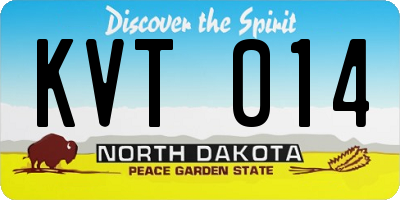 ND license plate KVT014