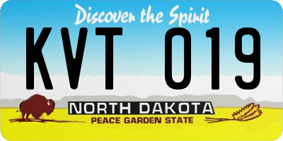 ND license plate KVT019