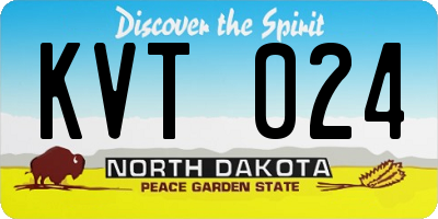 ND license plate KVT024