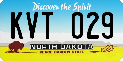 ND license plate KVT029