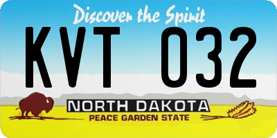 ND license plate KVT032