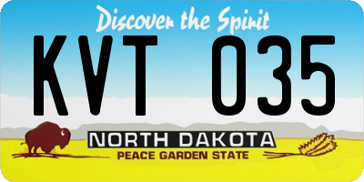 ND license plate KVT035