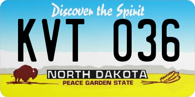 ND license plate KVT036