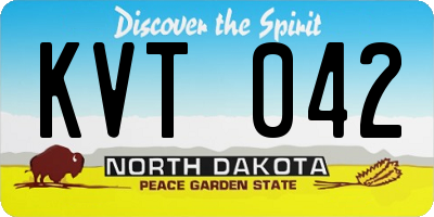 ND license plate KVT042