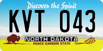 ND license plate KVT043