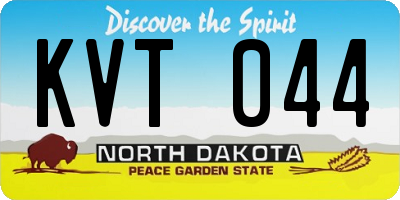 ND license plate KVT044