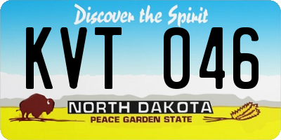 ND license plate KVT046