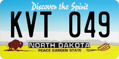 ND license plate KVT049