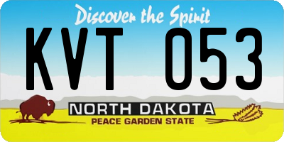 ND license plate KVT053