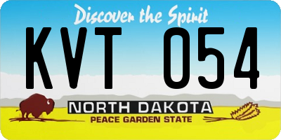 ND license plate KVT054