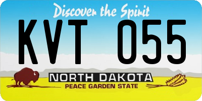 ND license plate KVT055
