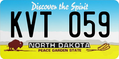 ND license plate KVT059