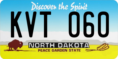 ND license plate KVT060