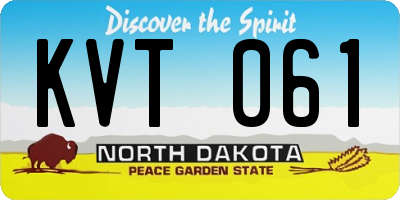 ND license plate KVT061