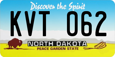 ND license plate KVT062