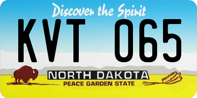 ND license plate KVT065