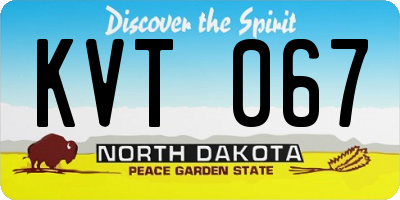 ND license plate KVT067
