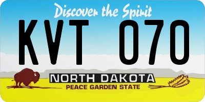ND license plate KVT070