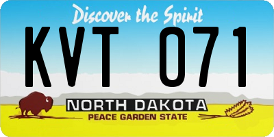ND license plate KVT071