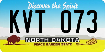ND license plate KVT073