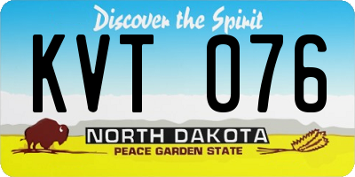 ND license plate KVT076