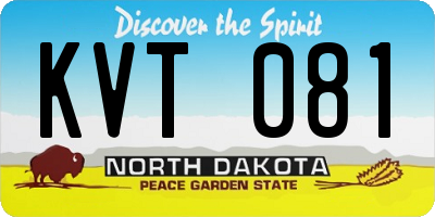 ND license plate KVT081