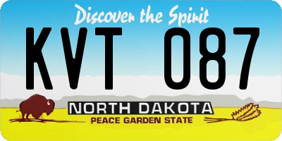 ND license plate KVT087