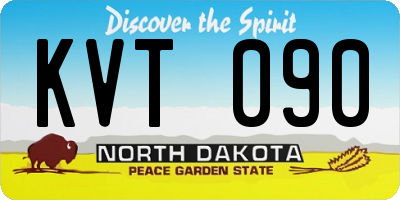 ND license plate KVT090