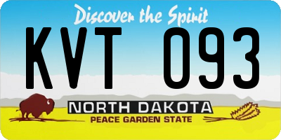 ND license plate KVT093