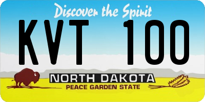 ND license plate KVT100