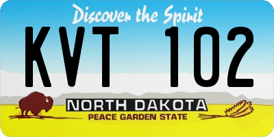 ND license plate KVT102