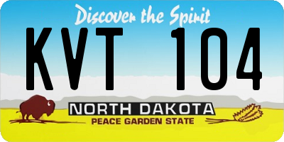 ND license plate KVT104