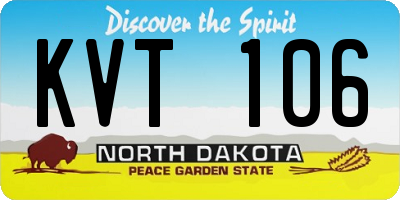 ND license plate KVT106